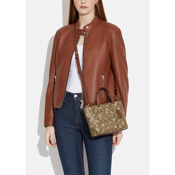 COACH ALICE Satchel Crossbody Signature Canvas Snowflake Print CF378 NWT $378 - Picture 12 of 15